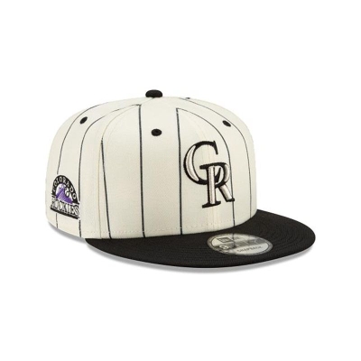 Colorado Rockies Gorra | New Era MLB Pinstripe 9fifty Snapback Cap Mexico - Blancos